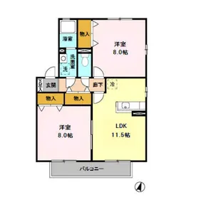 レスポワール Ⅲ【2階】の間取り
