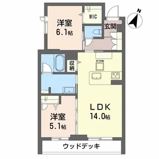 シャーメゾンArtsy【1階】の間取り