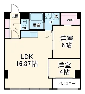 S-FORT乙川【611号室】の間取り