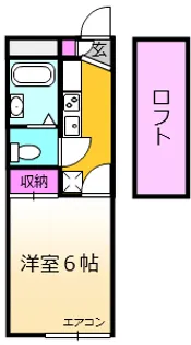 レオパレスタウンコート【206号室】の間取り