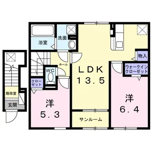 ワイ ウィステリア【2階】の間取り
