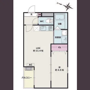 Jack hanada Ⅱ【2階】の間取り