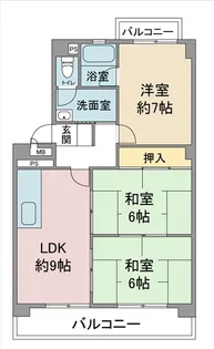セゾンきさらぎ【211号室】の間取り