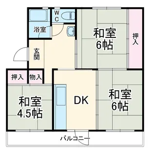 西小中台団地【301号室】の間取り