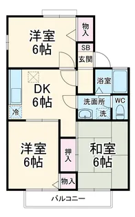 セジュールグランデ III【2階】の間取り