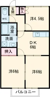 ウエストハイツA【1階】の間取り