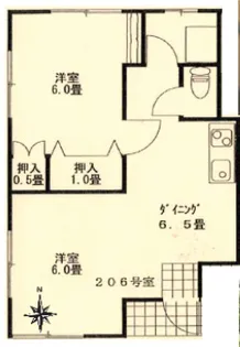 旭が丘ハイツ【2階】の間取り