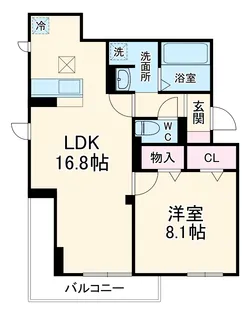 レインボーグローヴ Ⅱ【201号室】の間取り