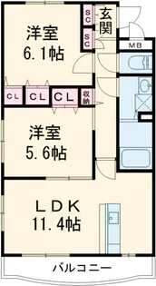 ヒルズSR【2階】の間取り