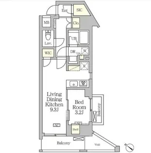 アジールコート松濤【8階】の間取り