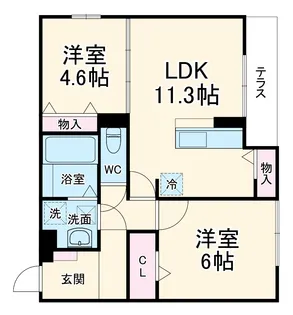 Flat Comfy 豊中【2階】の間取り