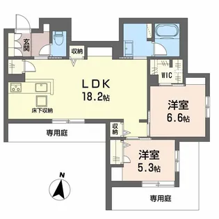 シャーメゾンフェレザ【1階】の間取り