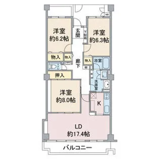 アネシス小幡【2階】の間取り