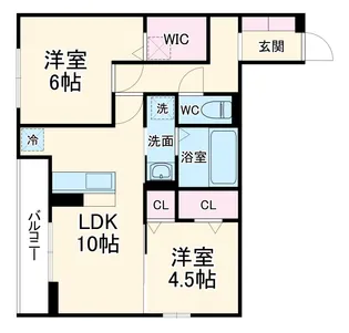 ヴィルフレア深見台【202号室】の間取り