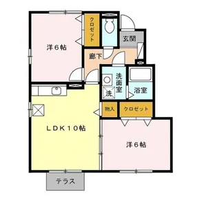 ラ・ピュセル B【1階】の間取り