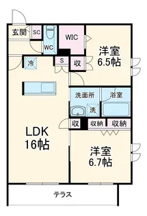 プリムヴェール【1階】の間取り