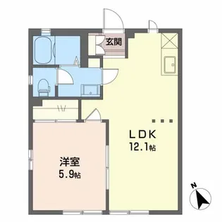 スバルハイツ【1階】の間取り