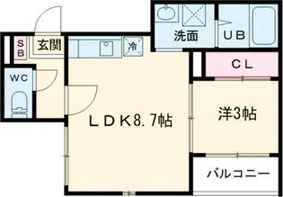 ハーモニーテラス花園伊町【202号室】の間取り