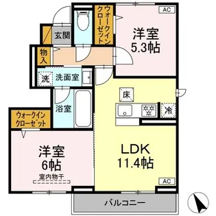 エリオス【1階】の間取り