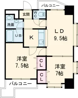 グランドパレスNS−77【8階】の間取り