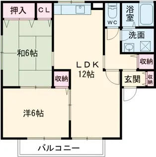 プレーヌ陽東B棟【1階】の間取り