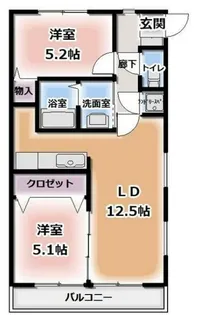 グランコートⅡ【2階】の間取り