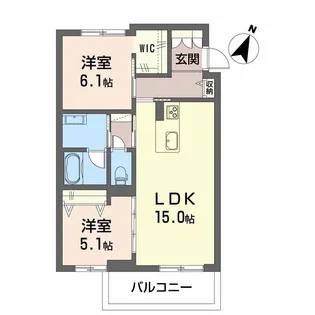 グランダルシュ大坪【103号室】の間取り