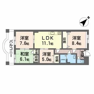 Bari Hills【410号室】の間取り