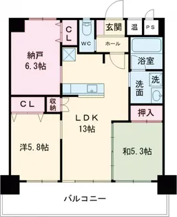 ウイングシャトー那覇オーシャンビュー【7階】の間取り