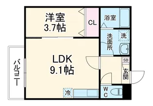 ジーメゾン春日部栄町【1階】の間取り