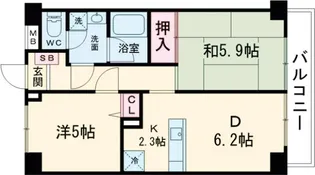 ドルフ喜多見【1階】の間取り