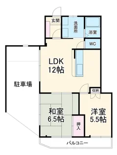 KKパークサイドM【1階】の間取り