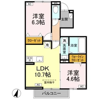 Bonnard(ボナール)【105号室】の間取り