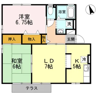 ハイカムールなつめ A【1階】の間取り