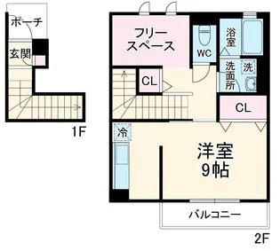 クレール ヴェールメゾンⅠ【2階】の間取り