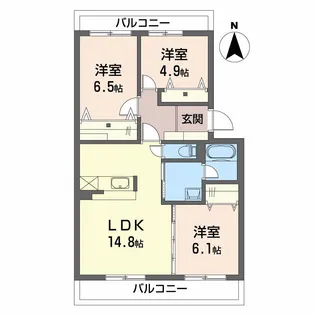 チエーロ石田【3階】の間取り