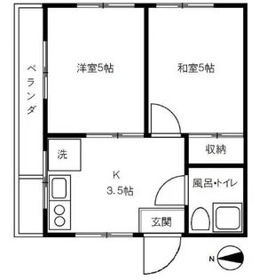 山田ビル【302号室】の間取り