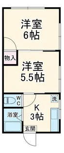 衣笠ハイツ【102号室】の間取り