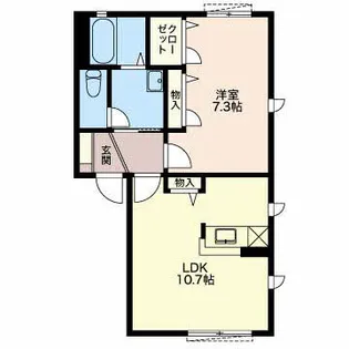 ウェスト川原田B【103号室】の間取り