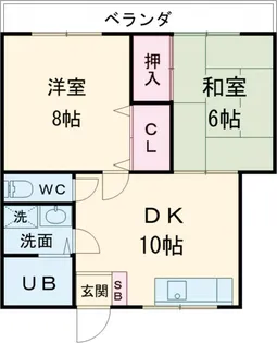 ライフメイト高徳 2番館【101号室】の間取り