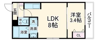 アドバンスコート五条丹波口【1階】の間取り