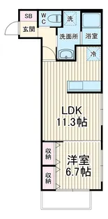 Riverside Deux ’M’【3階】の間取り