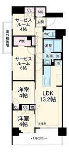 ディームス横濱青木町【8階】の間取り