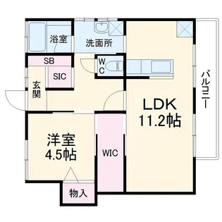 モナミ【A202号室】の間取り