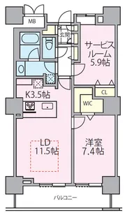 ロイヤルパークスタワー南千住【18階】の間取り