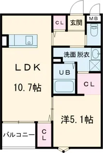 Castagna(カスターニャ)【101号室】の間取り