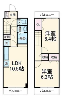 サンライズ幕張【303号室】の間取り