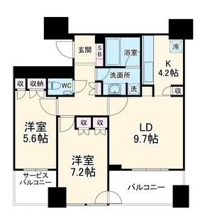 ザ・梅田タワー【22階】の間取り
