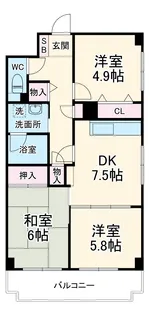 メゾンデフォンティヌ【2階】の間取り
