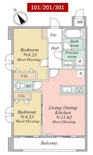 MOCXION KAWA【3階】の間取り